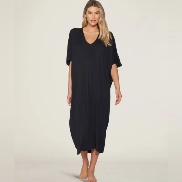 Barefoot Dreams Luxe Milk jersey kaftan black - Picture 13 of 16